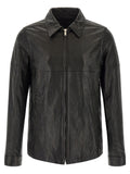 Rick Owens Schwarze Lammlederjacke