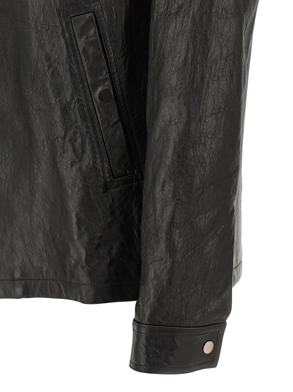 Rick Owens Schwarze Lammlederjacke