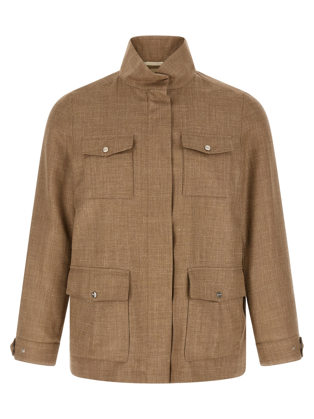 Herno Beige Wollmantel Lang