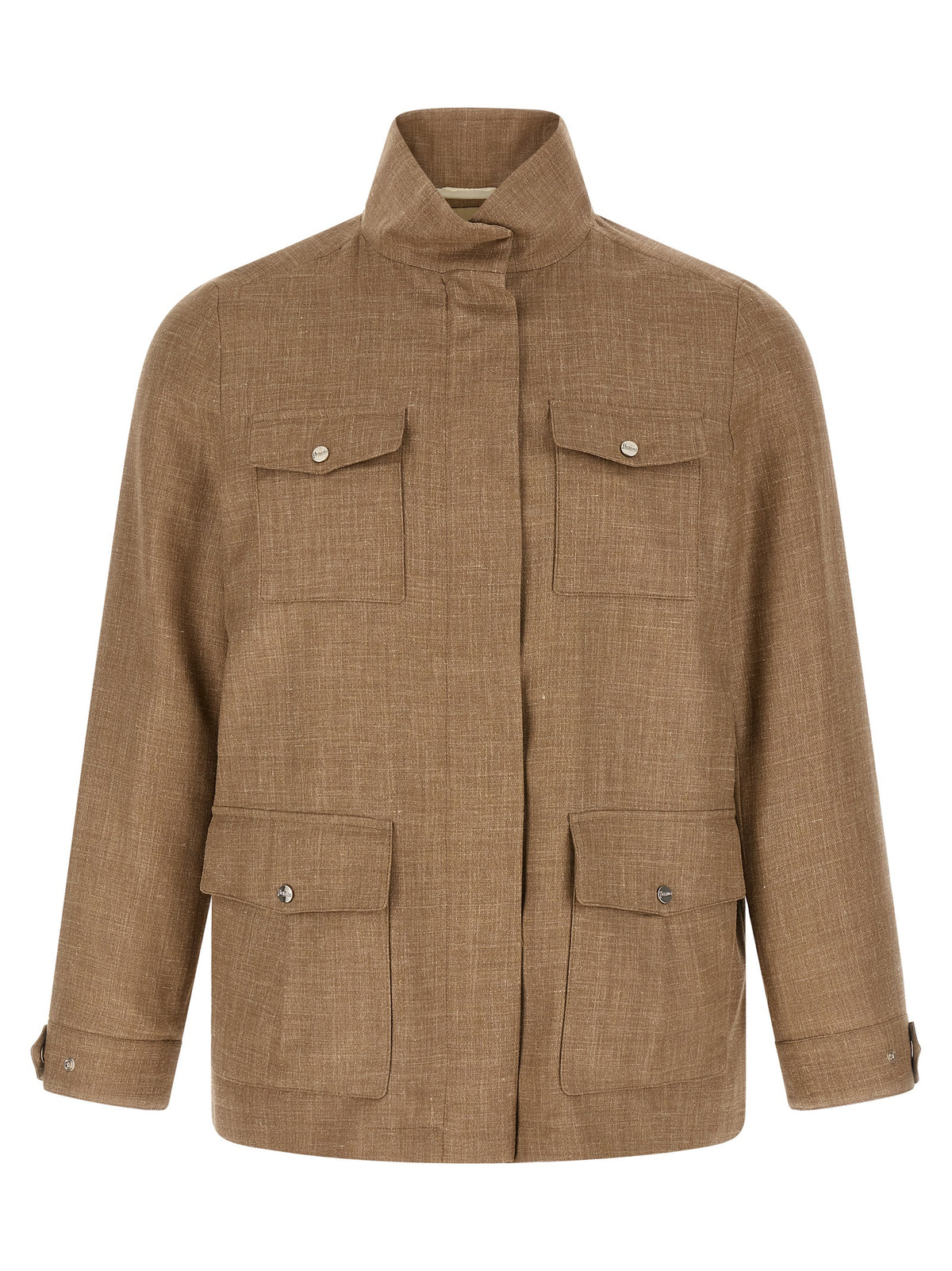 Herno Beige Wollmantel Lang