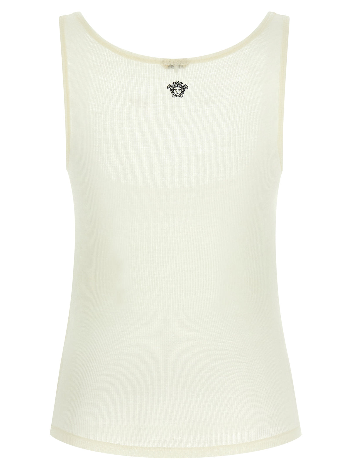Versace Ärmelloses T-Shirt aus weißer Schurwolle