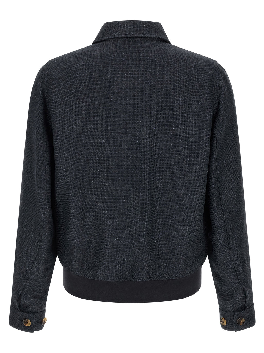 Brunello Cucinelli Blaue Sisal Bikerjacke