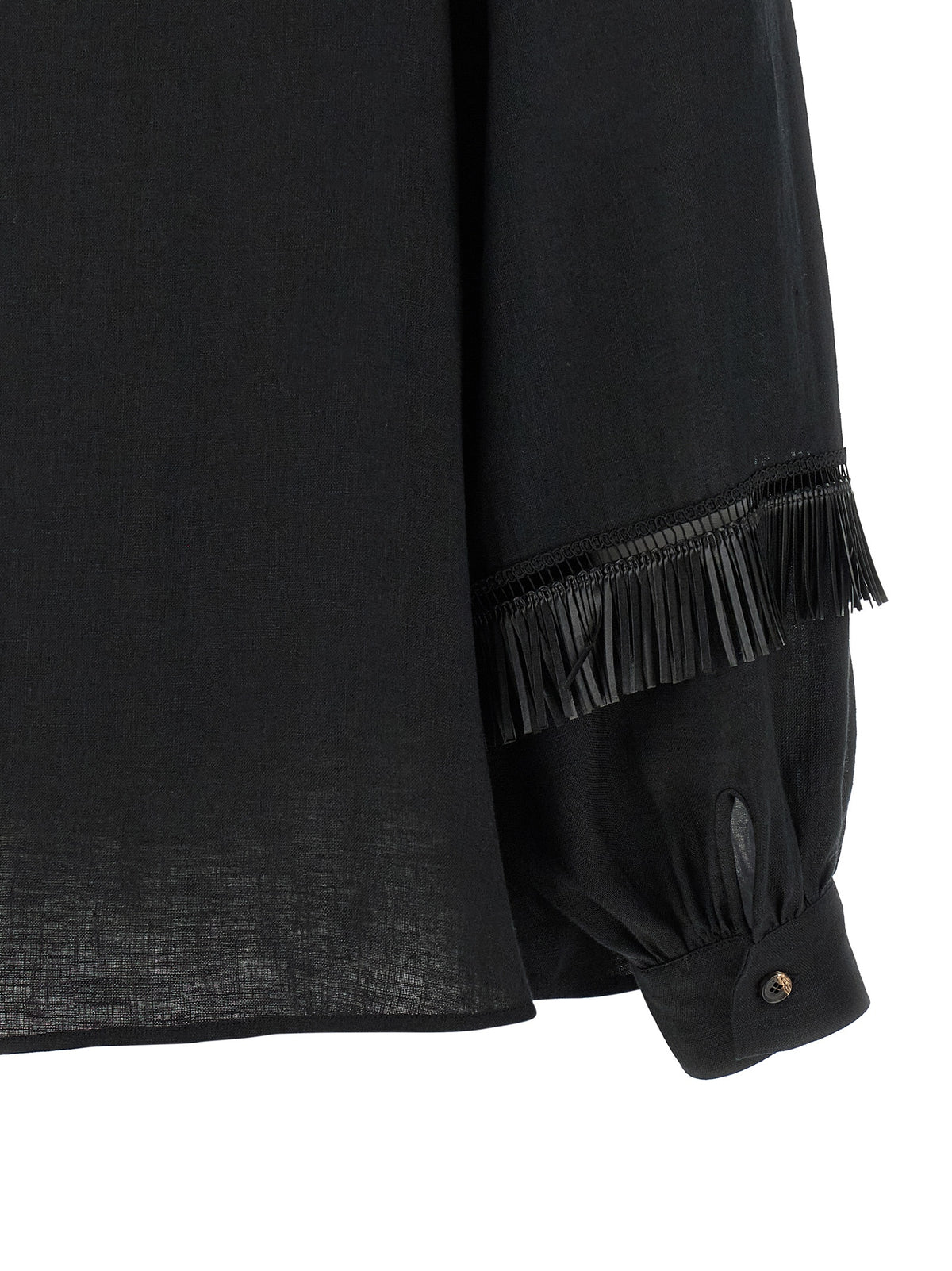 Kiton Schwarze Leinenbluse
