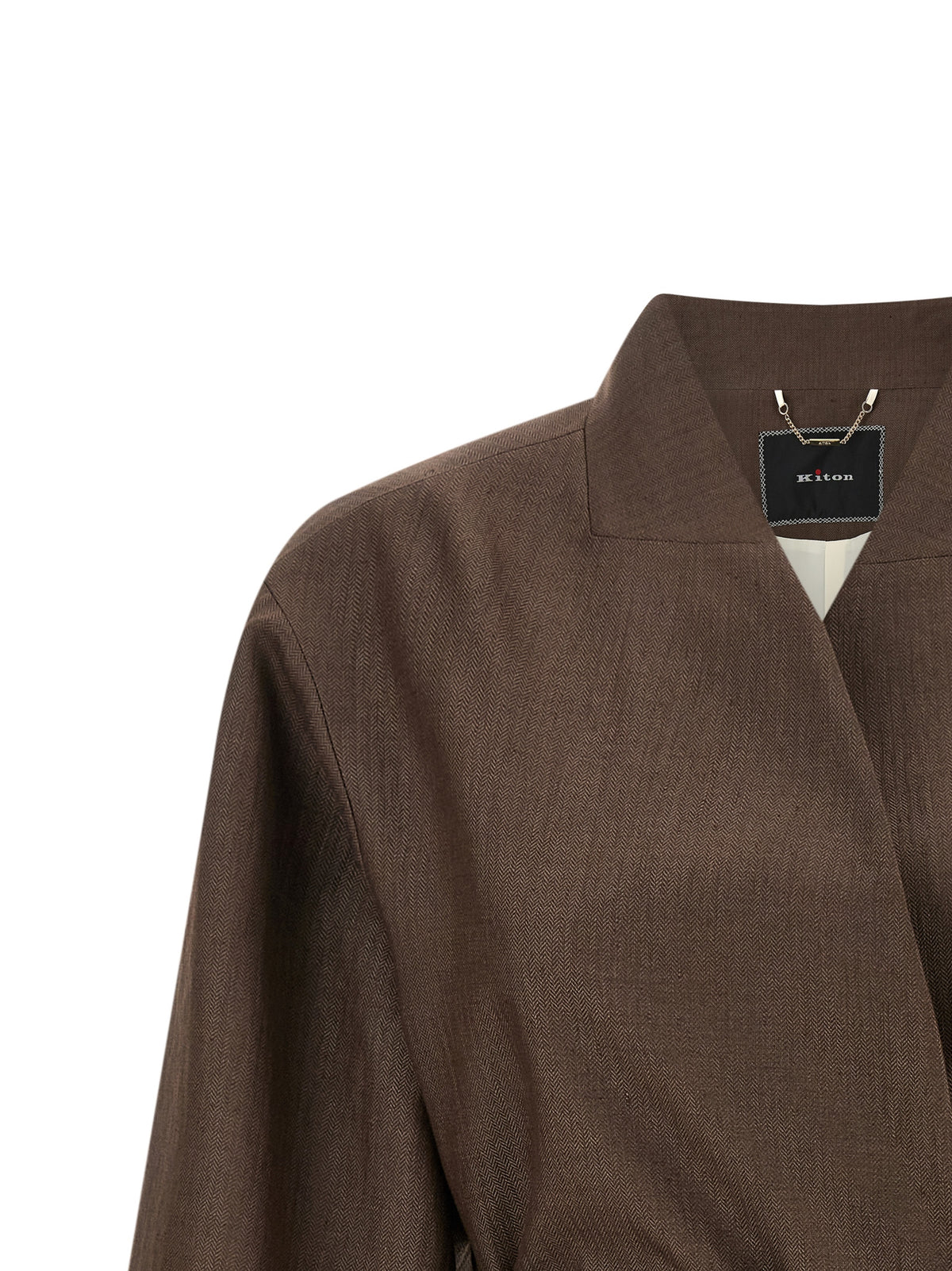 Kiton Brauner Blazer aus Polyamid