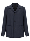 ZEGNA Blaue Leinen-Jacke in voller Länge