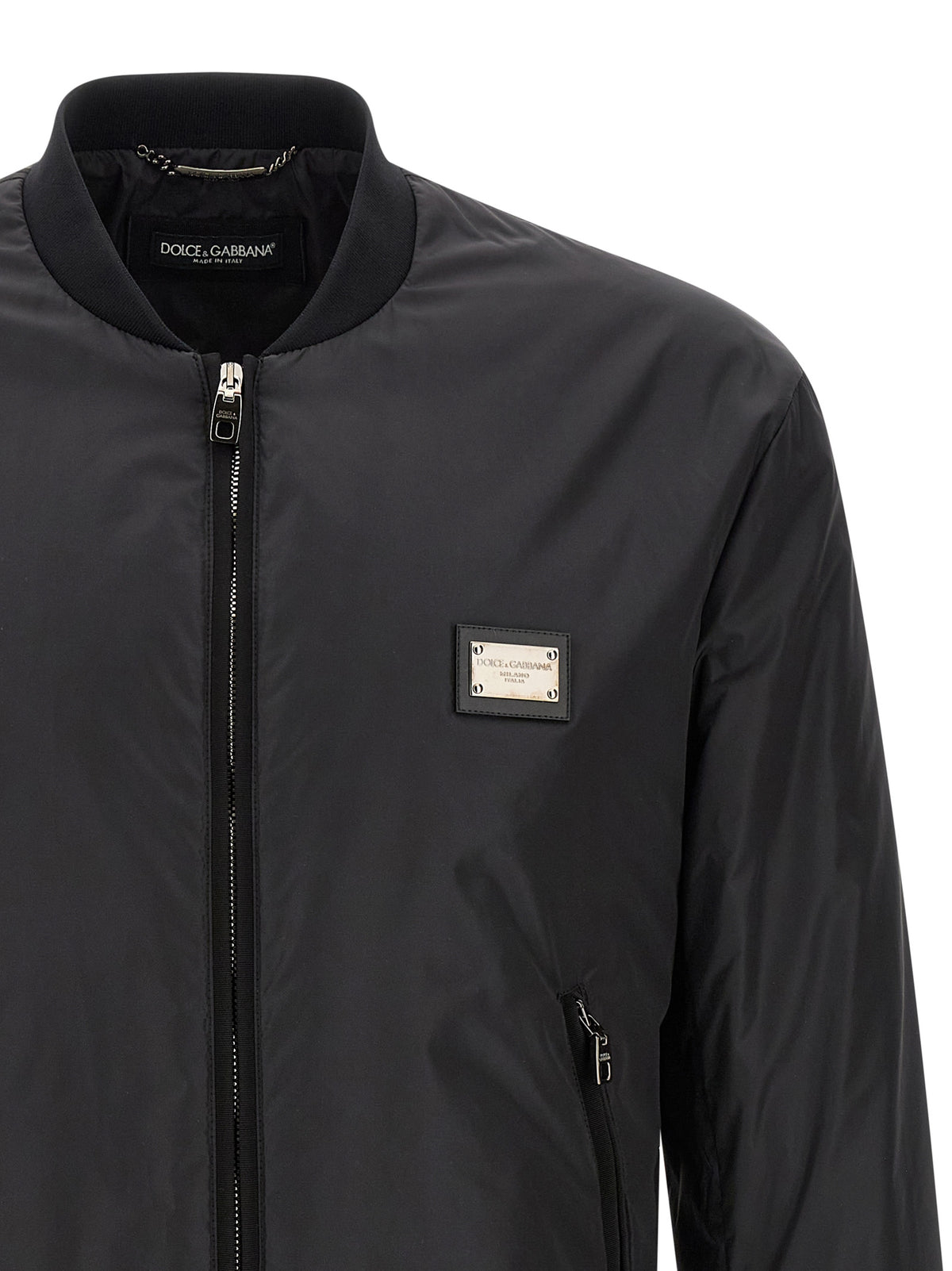 Dolce & Gabbana Schwarzer Bomber aus Polyamid
