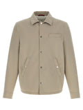Brunello Cucinelli Graue Polyester-Jacke in voller Länge