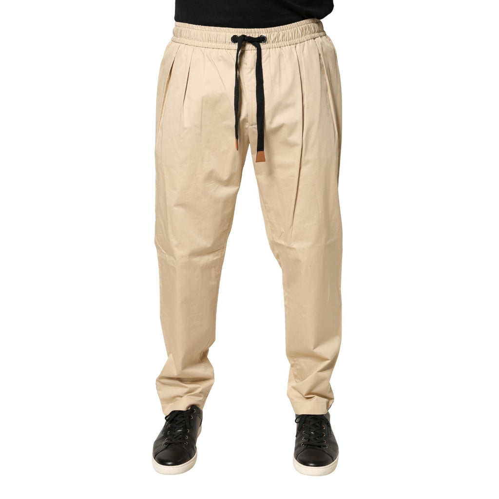Dolce & Gabbana Beige Baumwoll Skinny Herren Jogginghose
