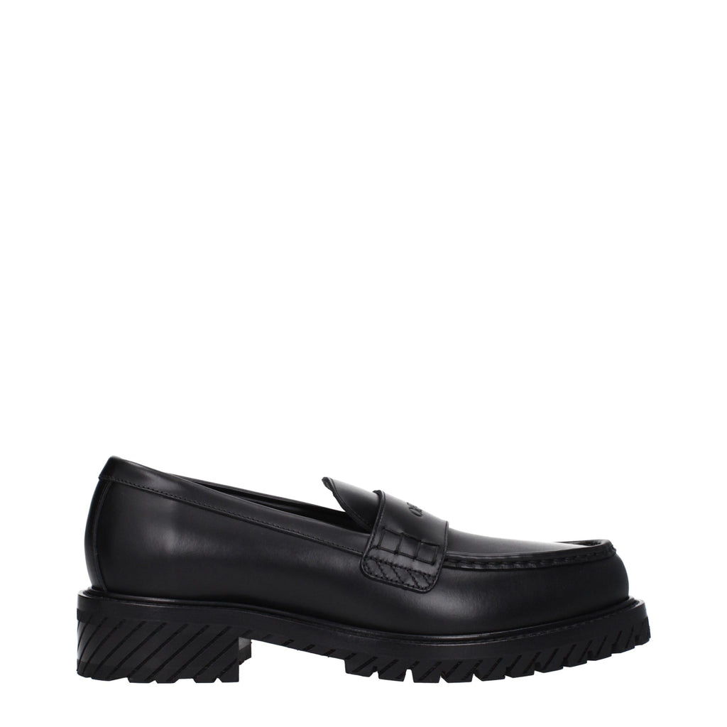 Off-White Schwarze Leder Loafer zum Hineinschlüpfen