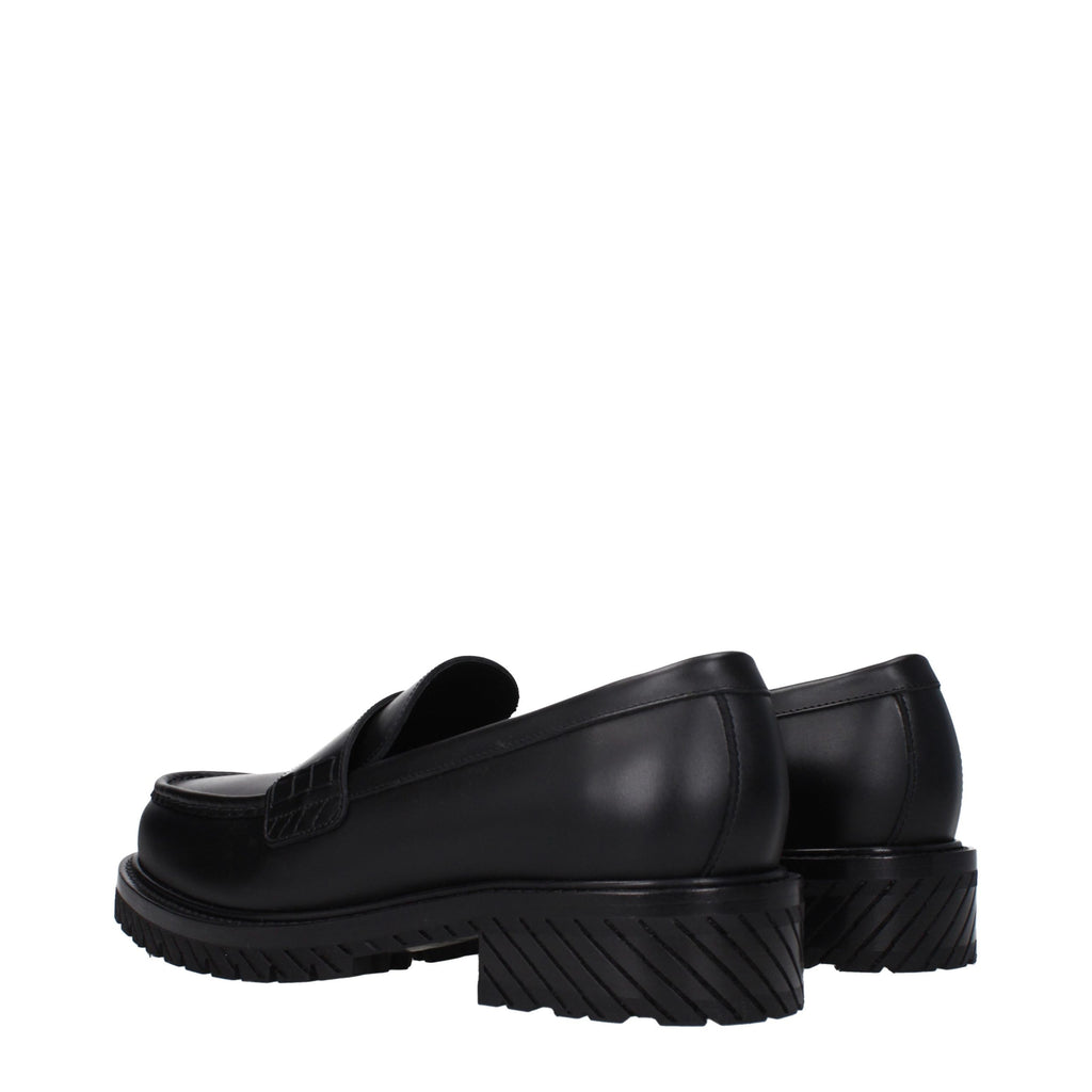 Off-White Schwarze Leder Loafer zum Hineinschlüpfen