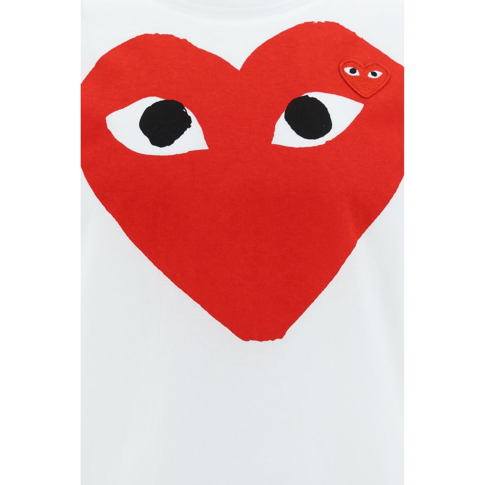 Comme Des Garçons Play Weißes Baumwoll-T-Shirt