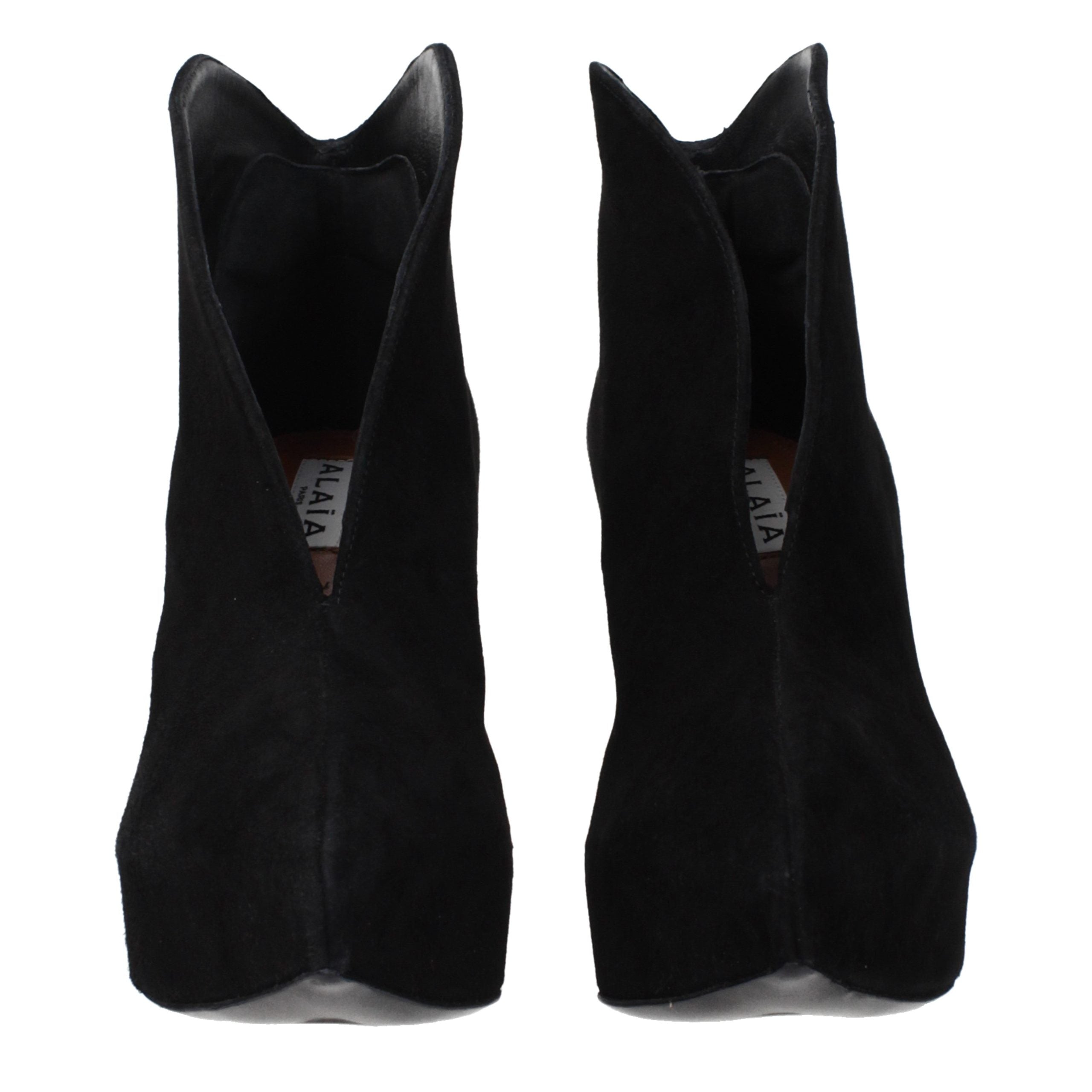 Alaïa Schwarze Leder-Stiefeletten