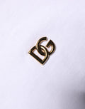 Dolce & Gabbana Weißes Metall DG Logo Baumwolle Kurzarm-T-Shirt