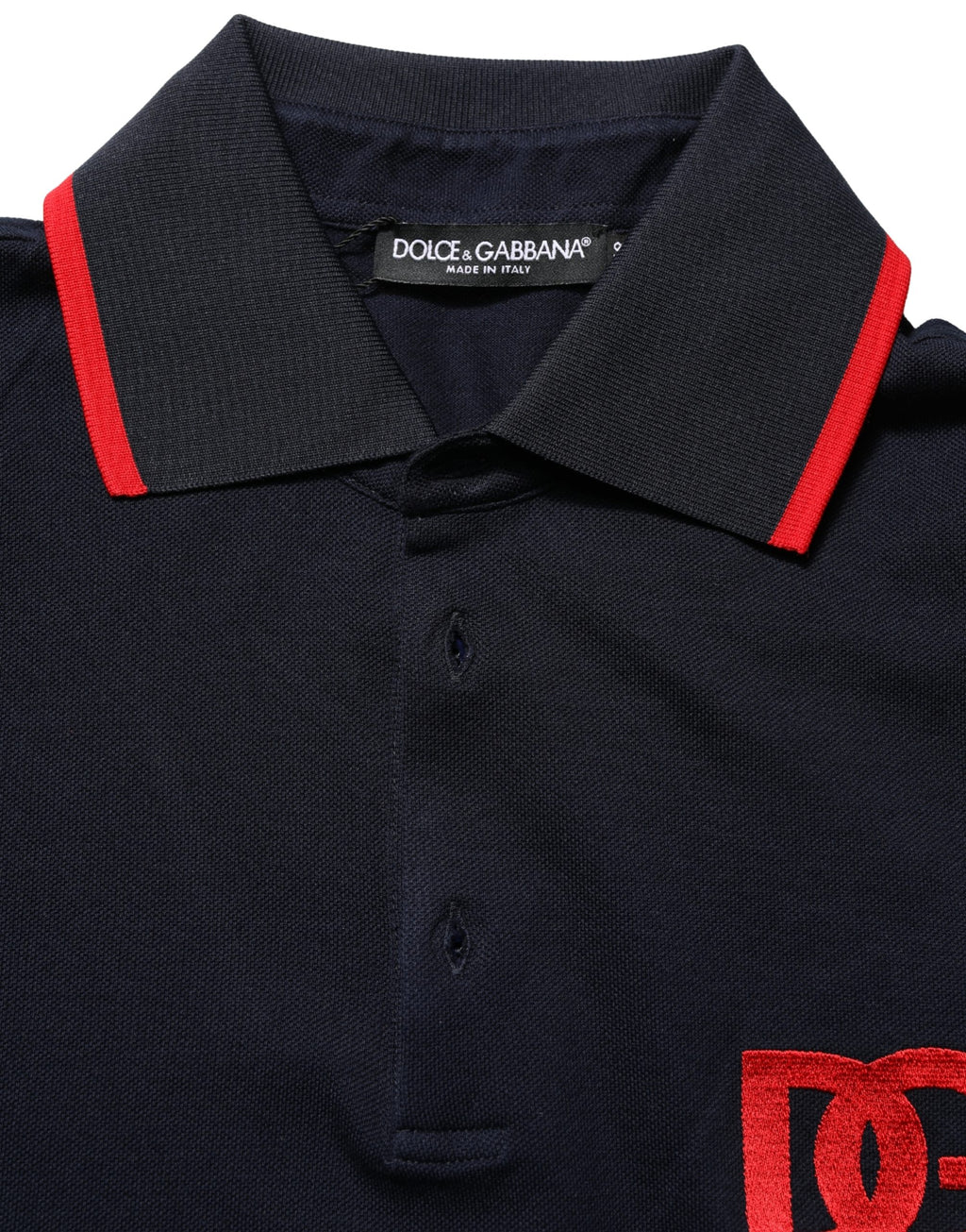 Dolce & Gabbana Schwarzes Polo-Shirt mit DG-Logo-Print und kurzen Ärmeln