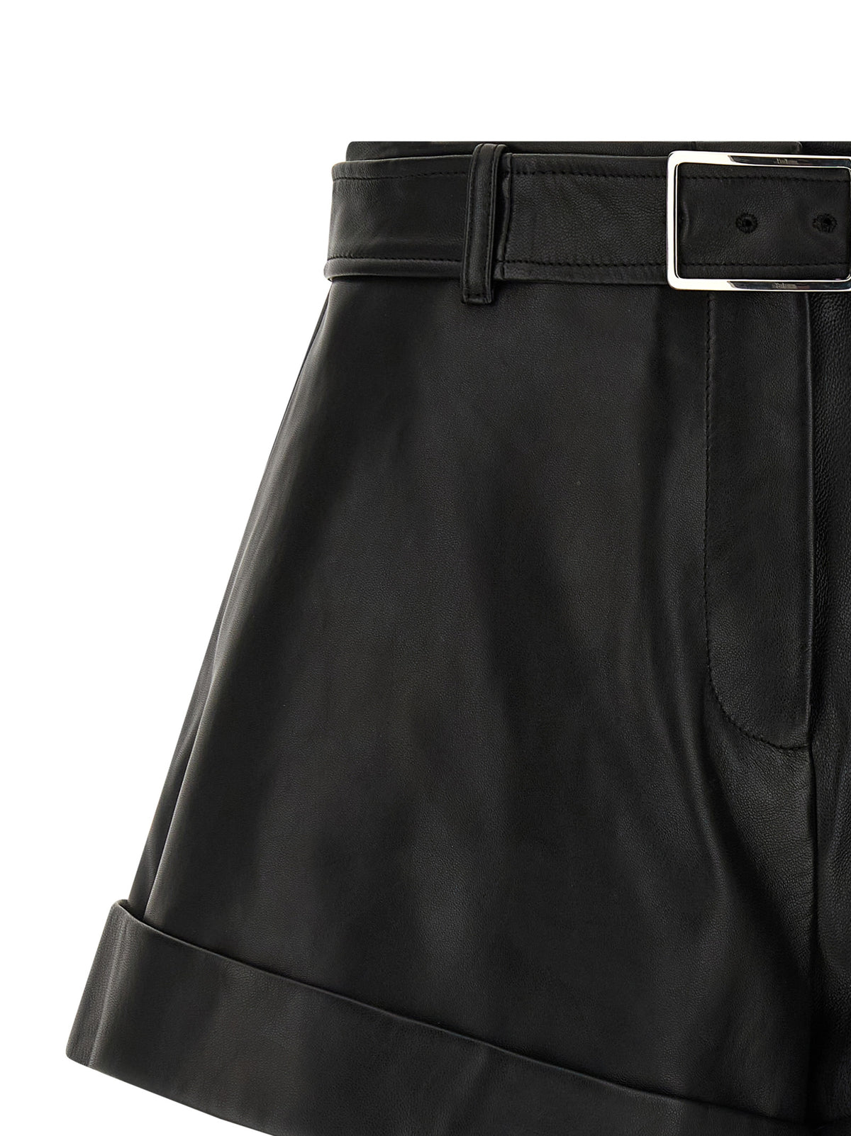 Sportmax Schwarze Bermuda-Shorts aus Lammleder