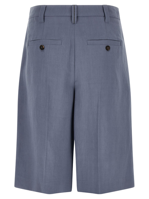 Brunello Cucinelli Blaue Bermuda-Shorts aus Viskose