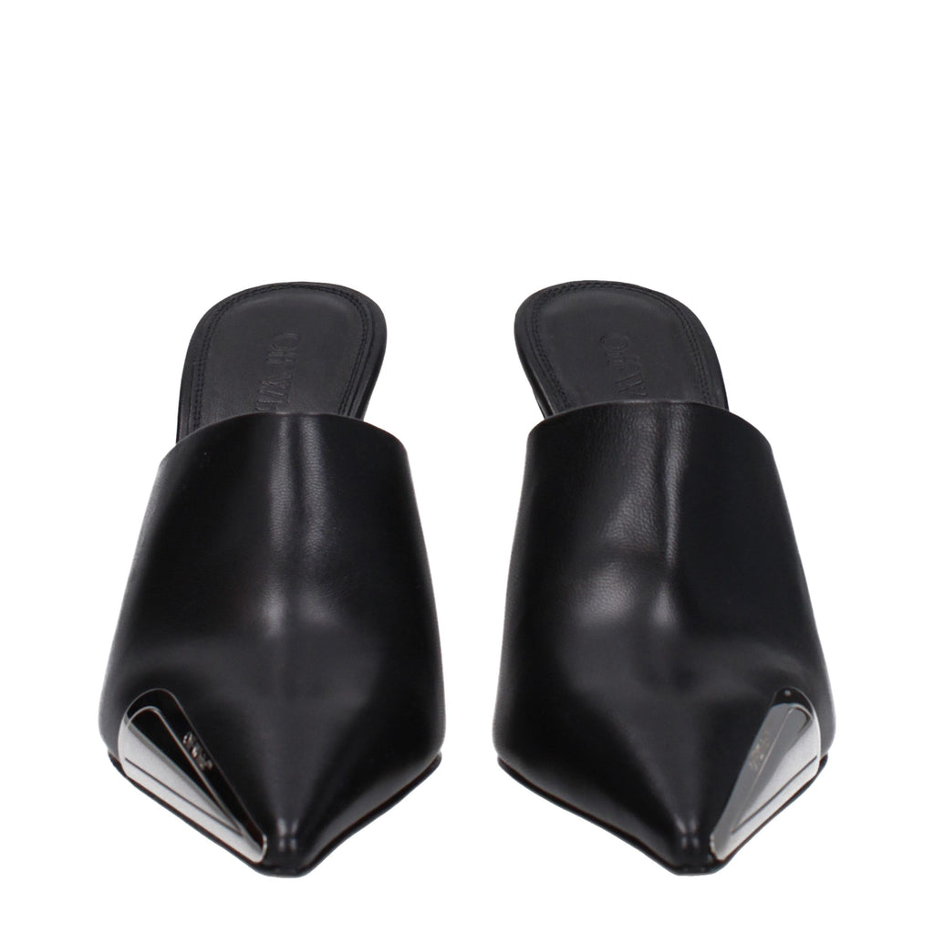 Off-White Schwarze Leder Pumps mit hohem Absatz