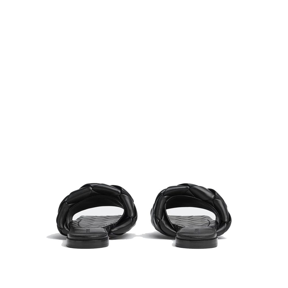 Bottega Veneta Schwarze Lammleder-Sandalen