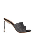 Off-White Schwarze Stiletto-Sandalen aus Satin