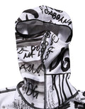 Dolce & Gabbana Weißer Balaclava-Hoodie aus Jersey mit Graffiti-Print