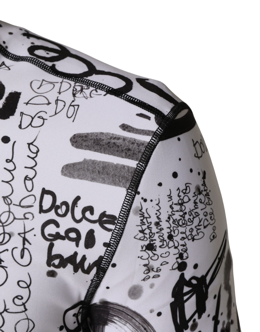 Dolce & Gabbana Weißer Balaclava-Hoodie aus Jersey mit Graffiti-Print