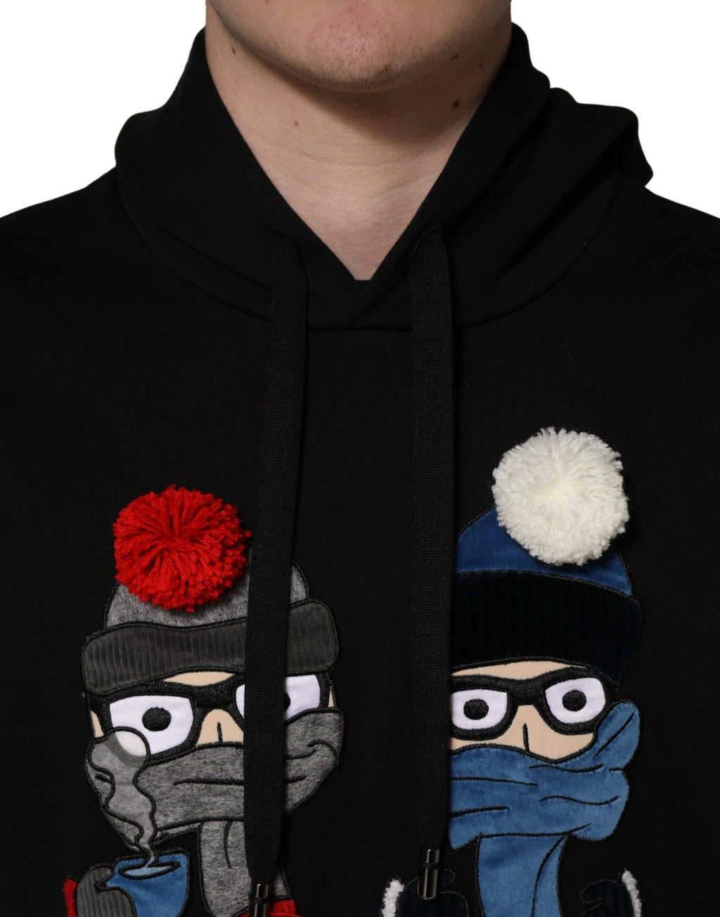 Dolce & Gabbana #dgfamily Schwarzer Kapuzenpullover aus Baumwolle für Herren
