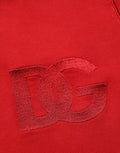 Dolce & Gabbana Roter Kapuzenpullover mit durchgehendem Reißverschluss und Stickerei