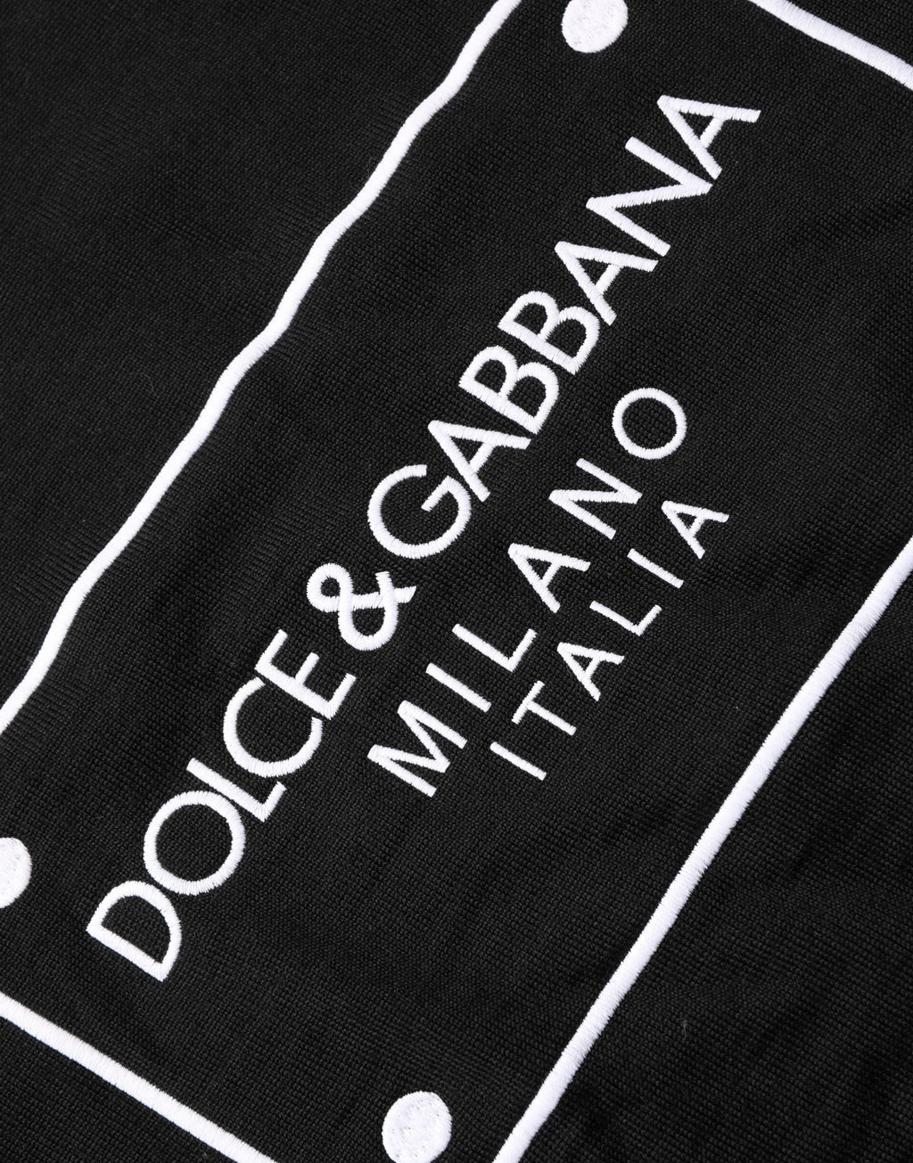 Dolce & Gabbana Schwarzer Wollpullover mit Rundhalsausschnitt und grafischem Logo