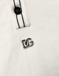 Dolce & Gabbana Weißer Herren-Polopullover aus Baumwollmischung