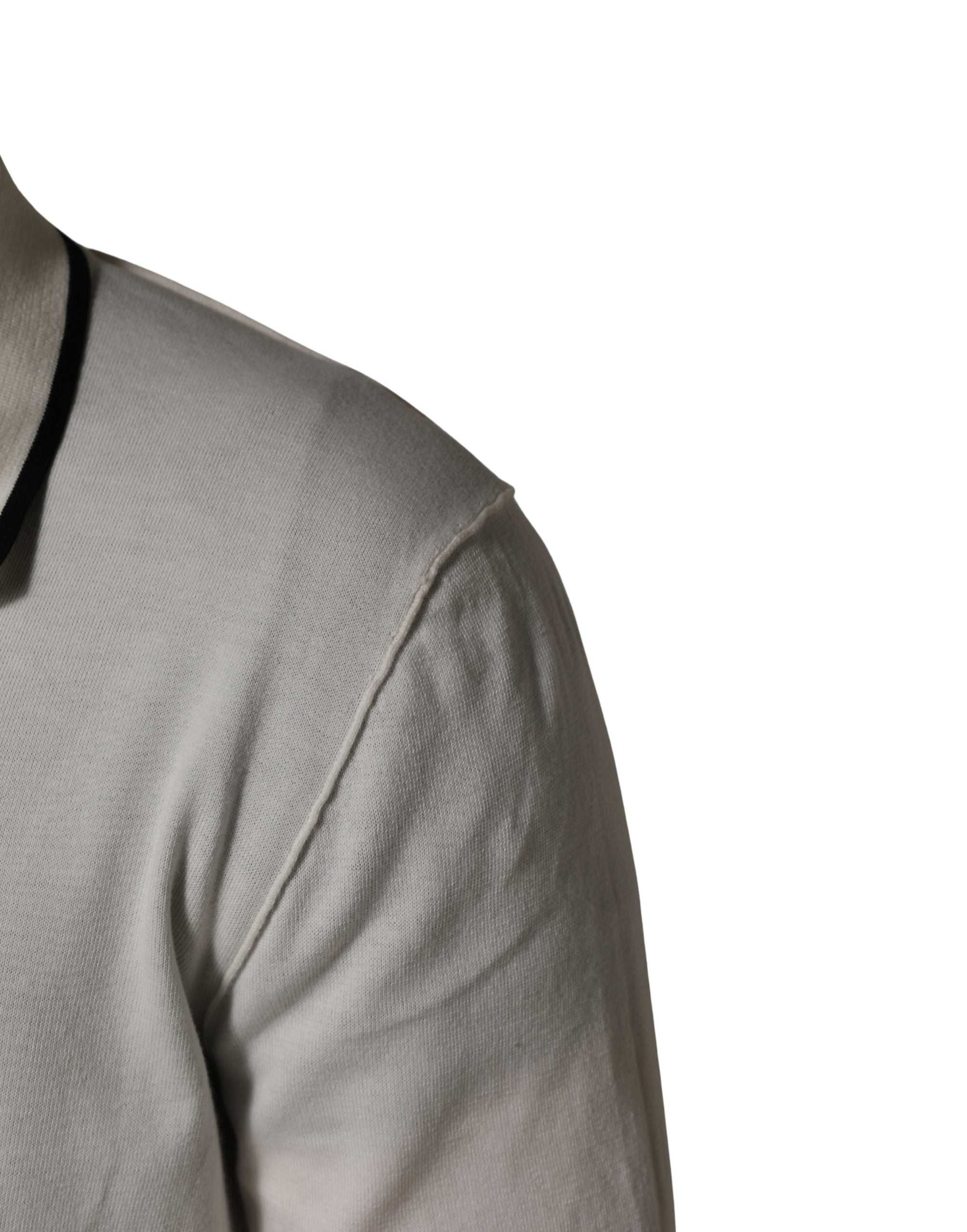 Dolce & Gabbana Weißer Herren-Polopullover aus Baumwollmischung
