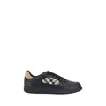 Burberry Schwarze Bos Taurus Kalbsleder Low-Top-Sneaker
