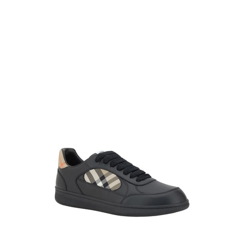 Burberry Schwarze Bos Taurus Kalbsleder Low-Top-Sneaker
