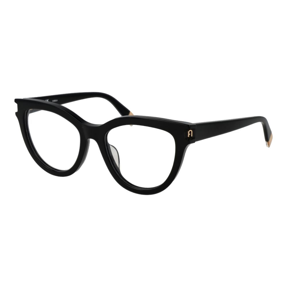 Furla Brille mit schwarzen Cellulose-Acetat-Gestellen