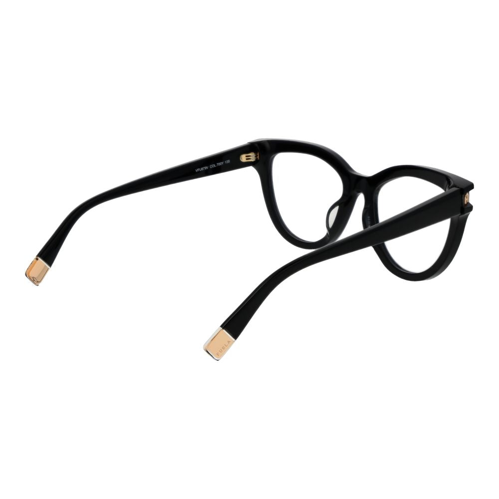 Furla Brille mit schwarzen Cellulose-Acetat-Gestellen