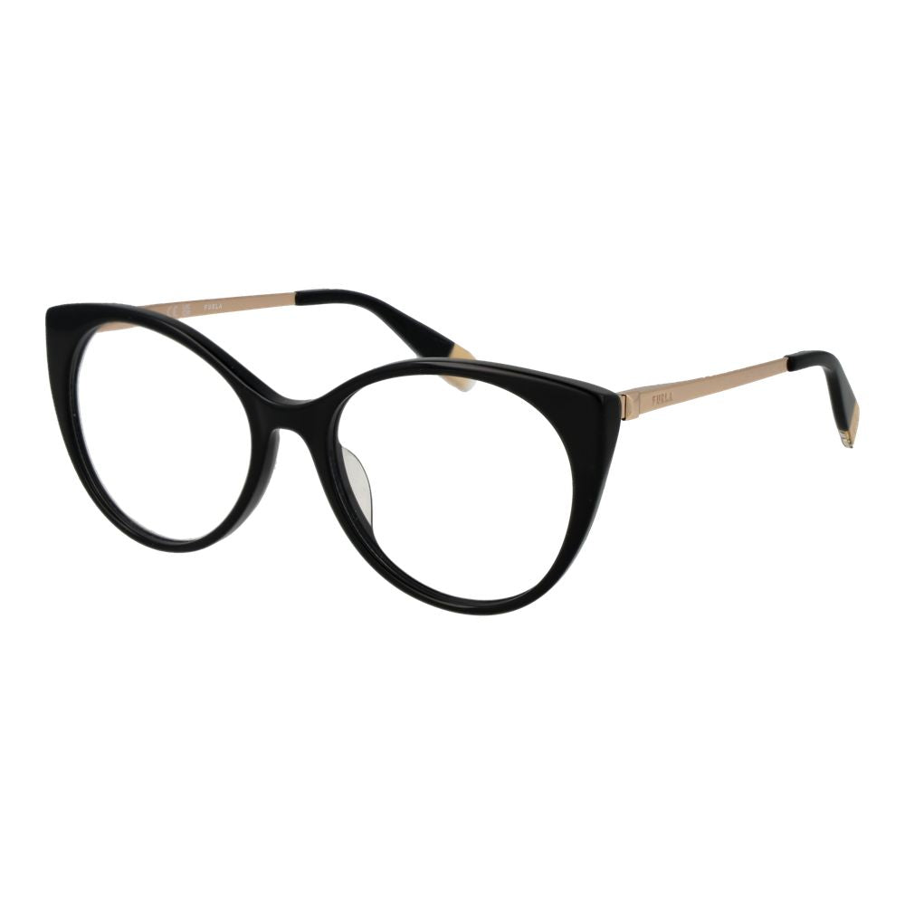 Furla Brille mit schwarzen Cellulose-Acetat-Gestellen