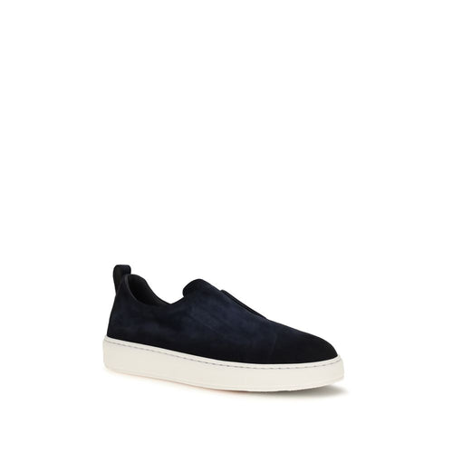 Santoni Blaue Kalbsleder Bos Taurus Sneaker