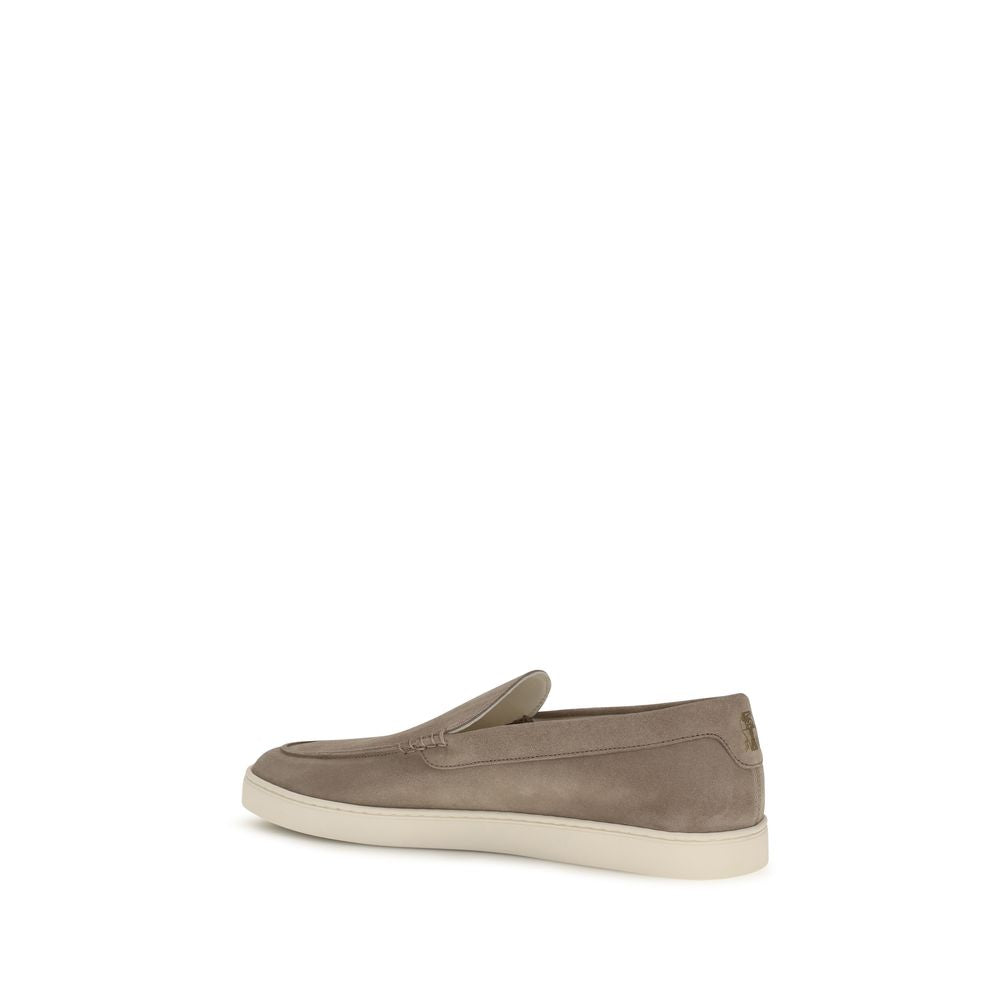 Brunello Cucinelli Graue Kalbsleder Bos Taurus Slipper-Loafer