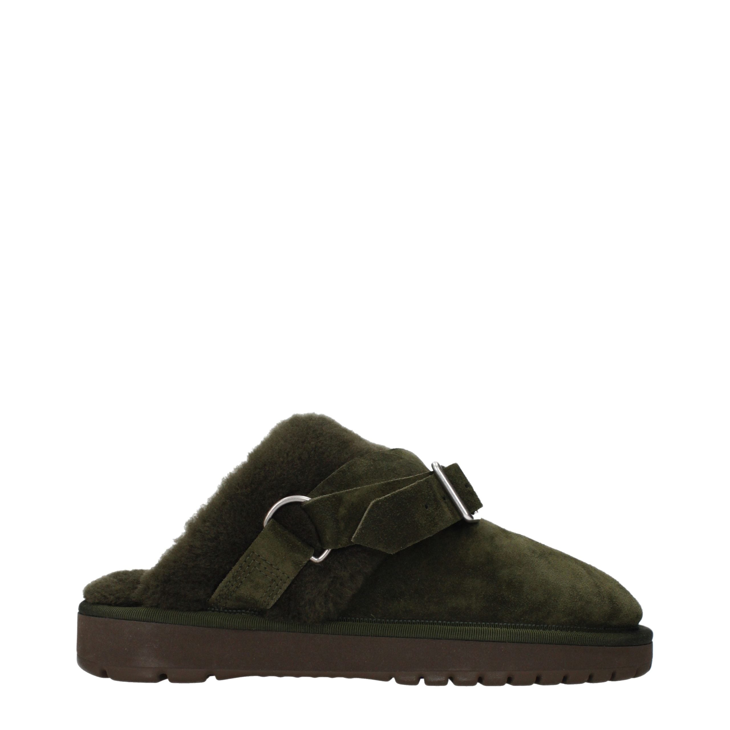 Burberry Grüne Leder-Hausschuhe