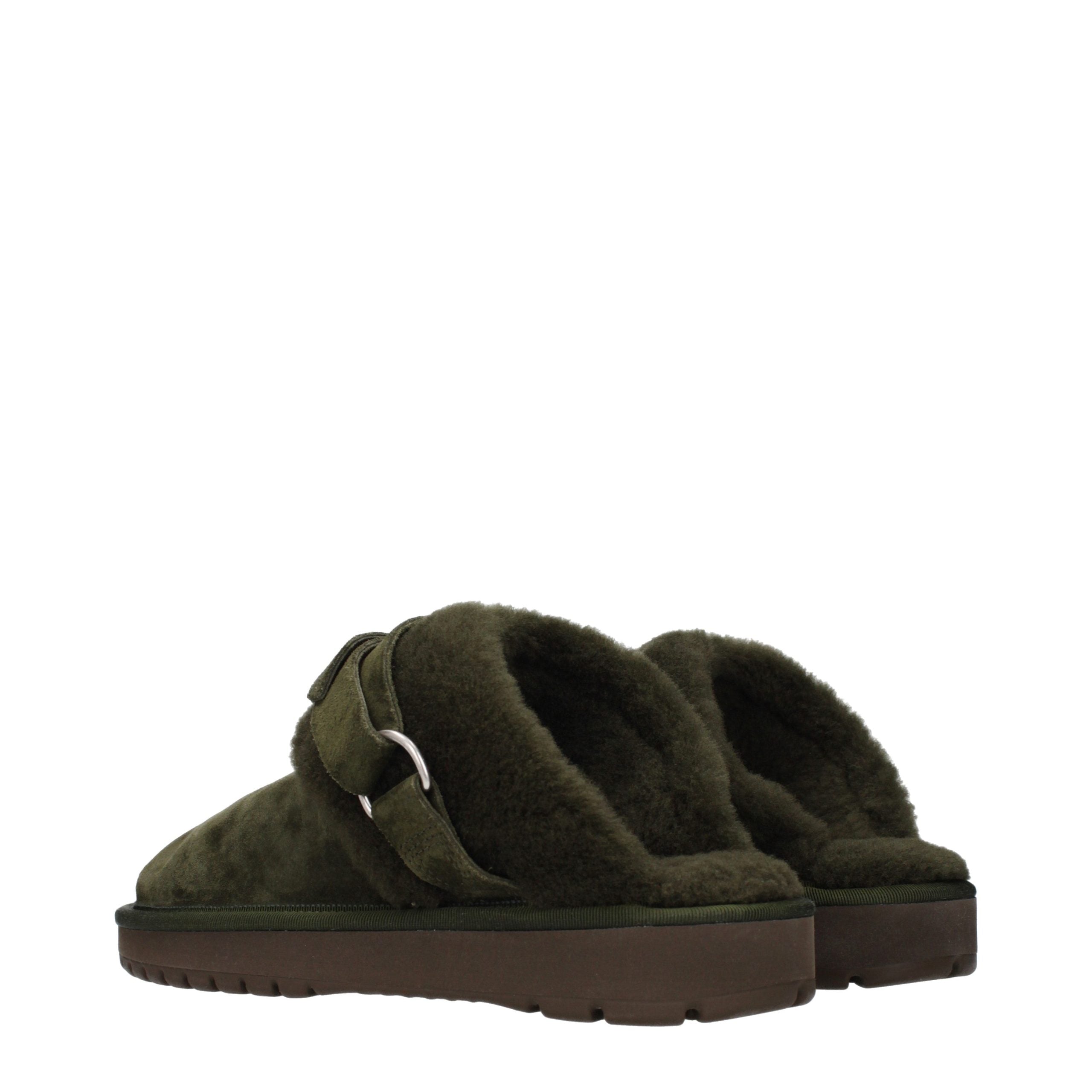 Burberry Grüne Leder-Hausschuhe