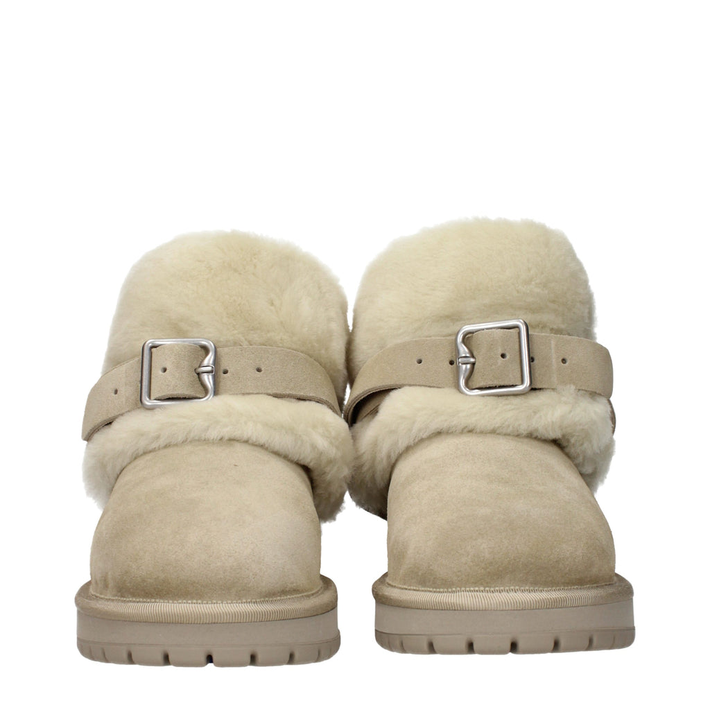Burberry Grüne Leder-Ankle Boots