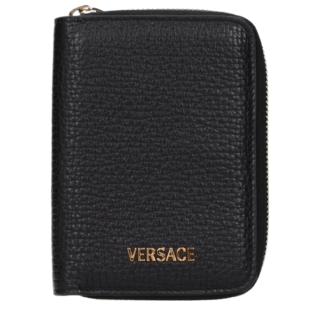 Versace Schwarzes Leder Portemonnaie