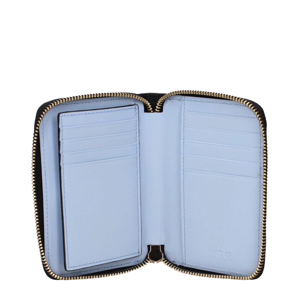 Versace Schwarzes Leder Portemonnaie