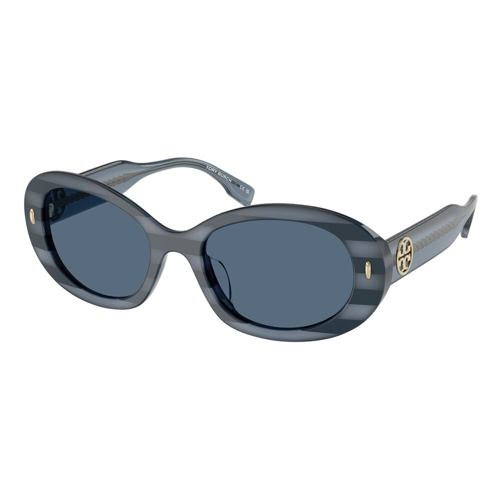 Tory Burch Blaue Sonnenbrille aus Acetat