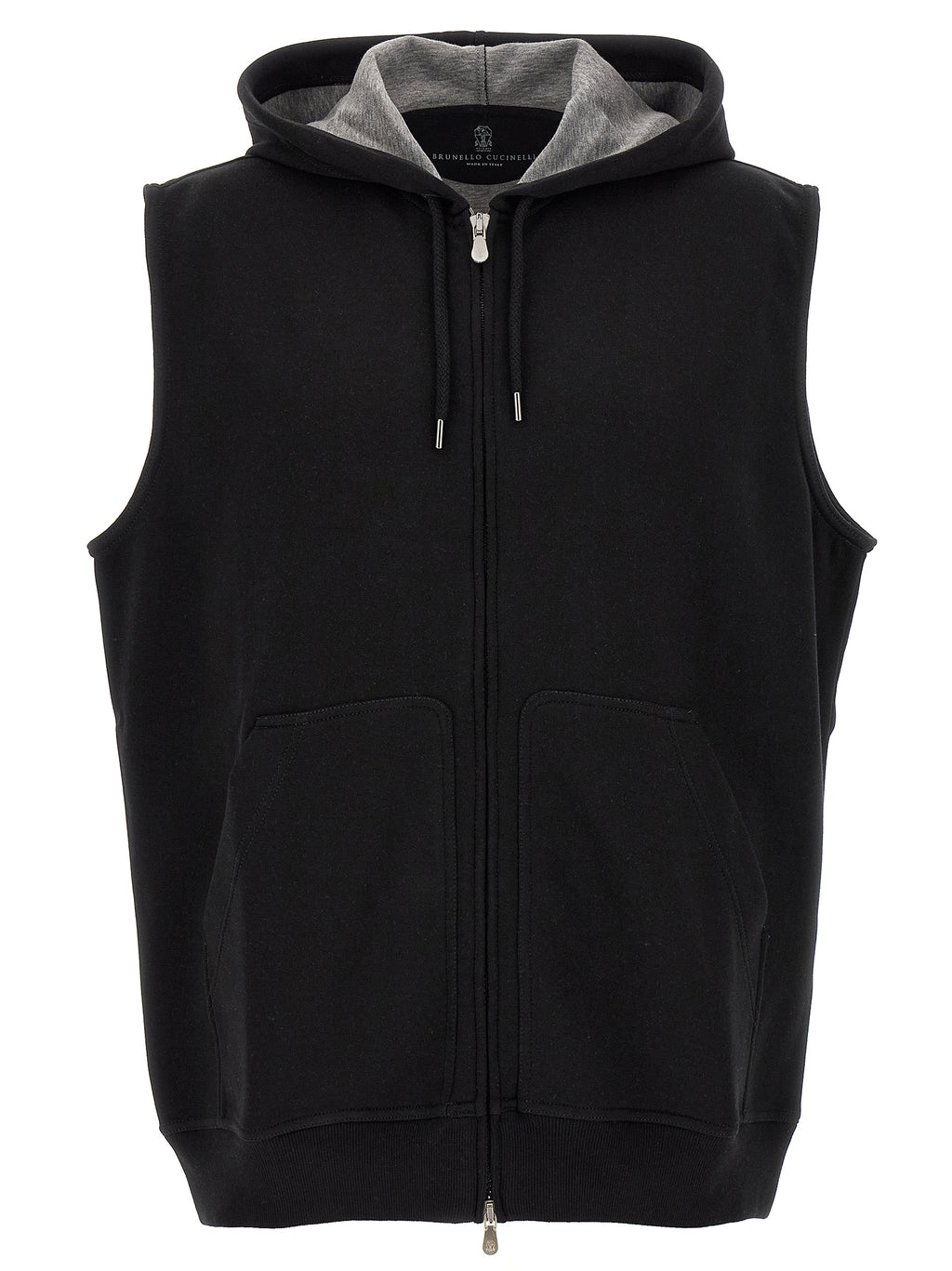 Brunello Cucinelli Schwarze ärmellose Baumwolljacke