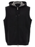 Brunello Cucinelli Schwarze ärmellose Baumwolljacke