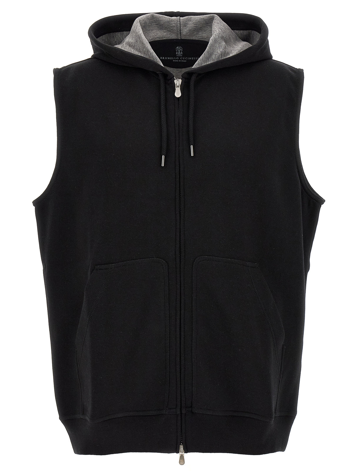 Brunello Cucinelli Schwarze ärmellose Baumwolljacke