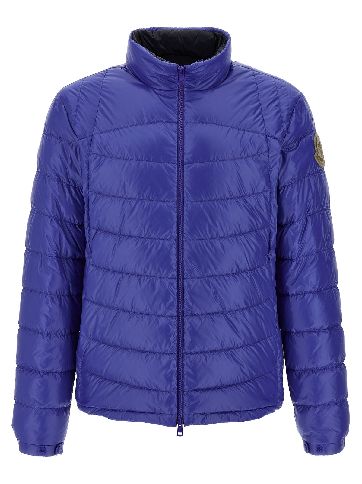 Moncler Blaue Polyamid-Jacke in voller Länge