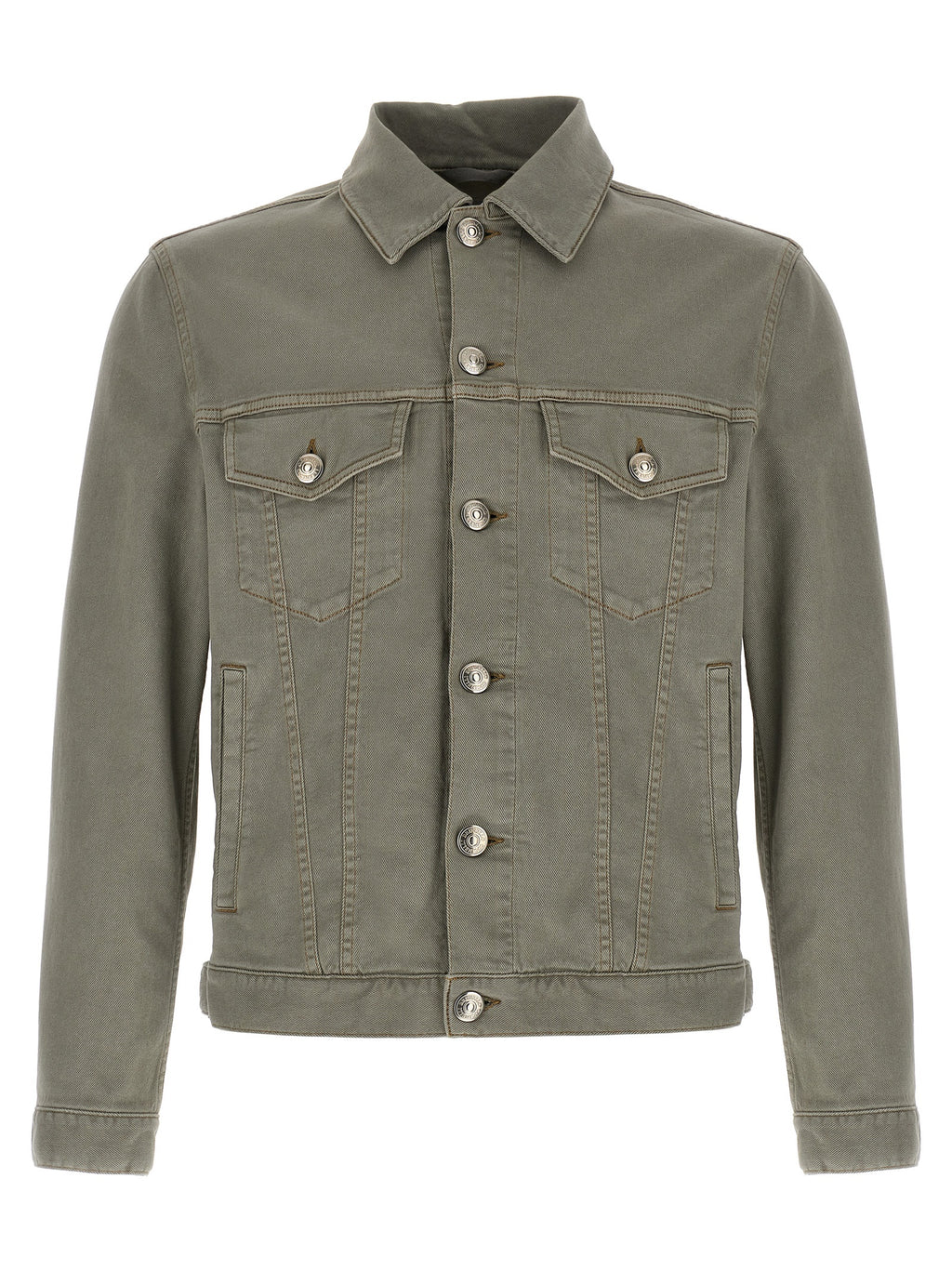 Brunello Cucinelli Graue Jeansjacke aus Baumwolle