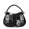 Roberto Cavalli Schwarze Lederhandtasche