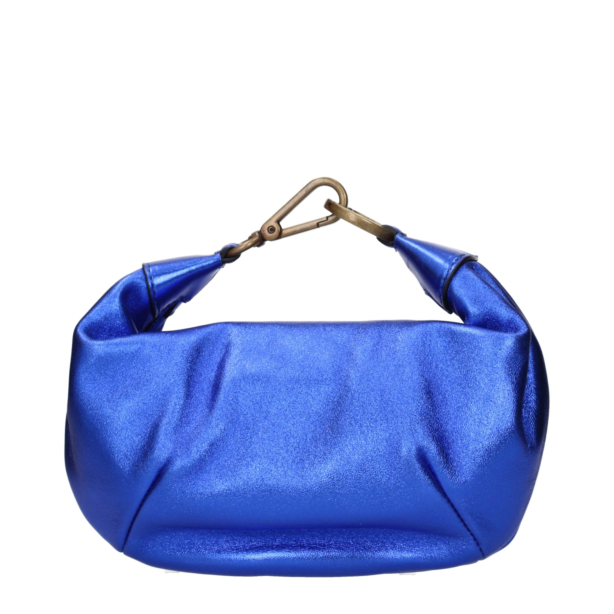 Roberto Cavalli Blaue Lederhandtasche
